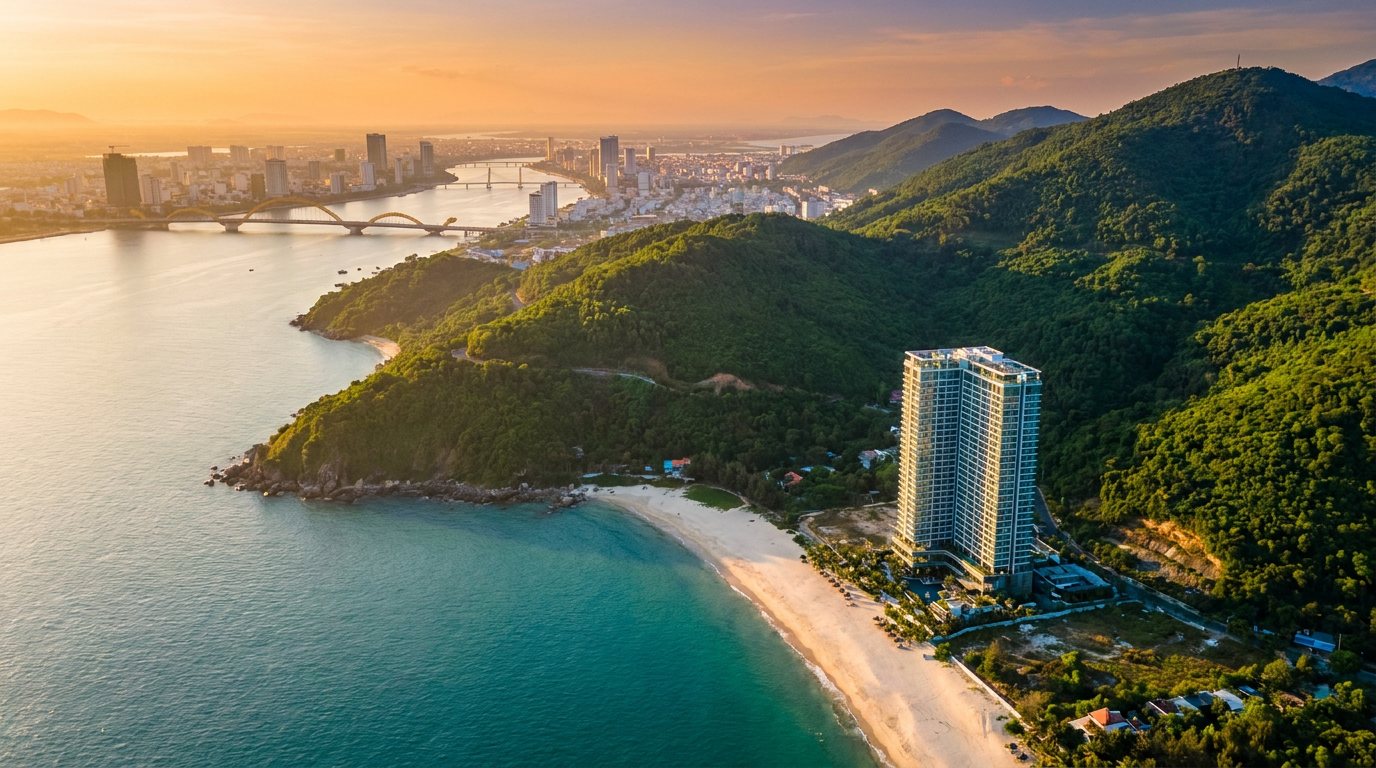 Toàn cảnh bán đảo Sơn Trà nhìn từ trên cao