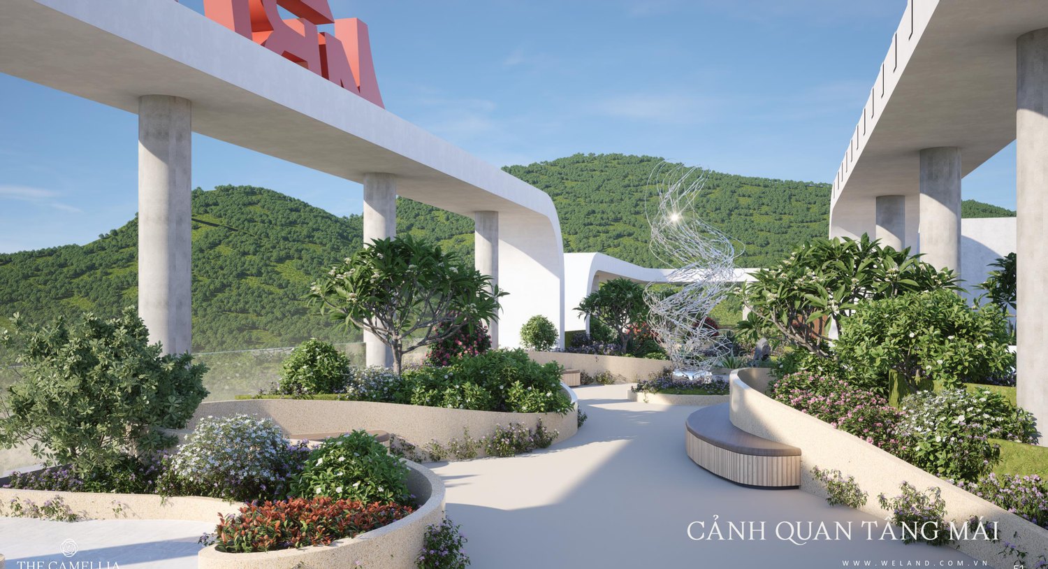 Vườn vọng cảnh tầng mái The Camellia